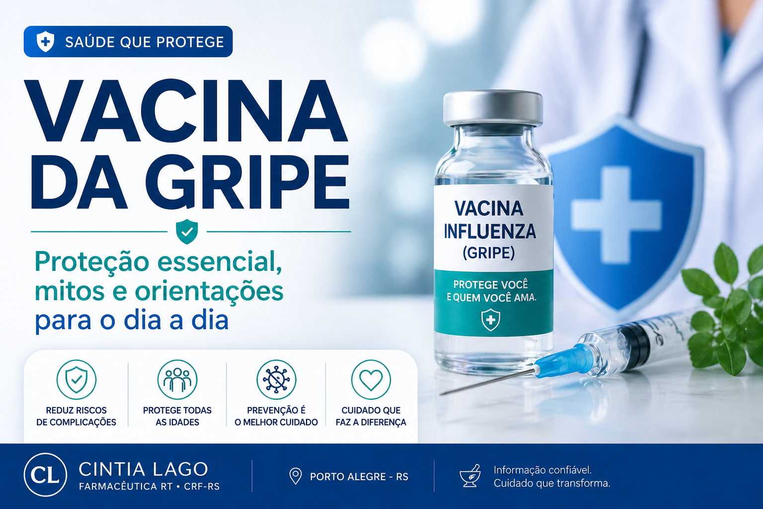 Vacina da Gripe: proteção essencial, mitos e orientações para o dia a dia