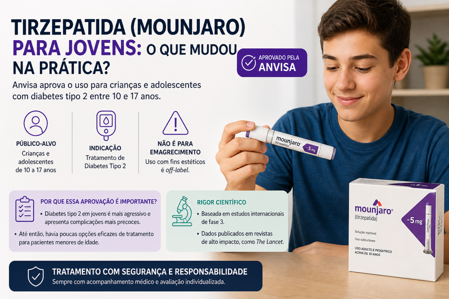 Tirzepatida (Mounjaro) para jovens: o que mudou na prática?